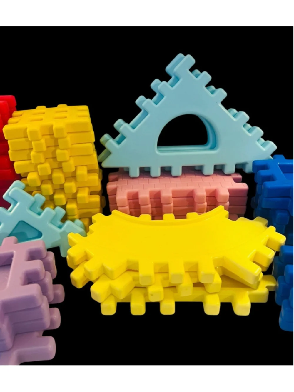 Vintage Little Tikes Wee Waffle Blocks Mixed Lot of 49 House Road Interlocking